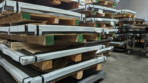 pallets of sheet metal